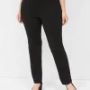 Wide Leg^Lane Bryant Pull-On Ponte Straight Pant Black
