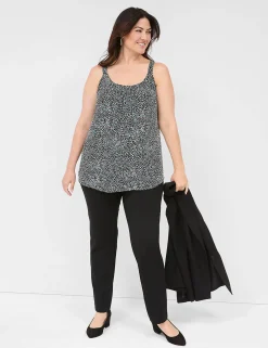 Wide Leg^Lane Bryant Pull-On Ponte Straight Pant Black