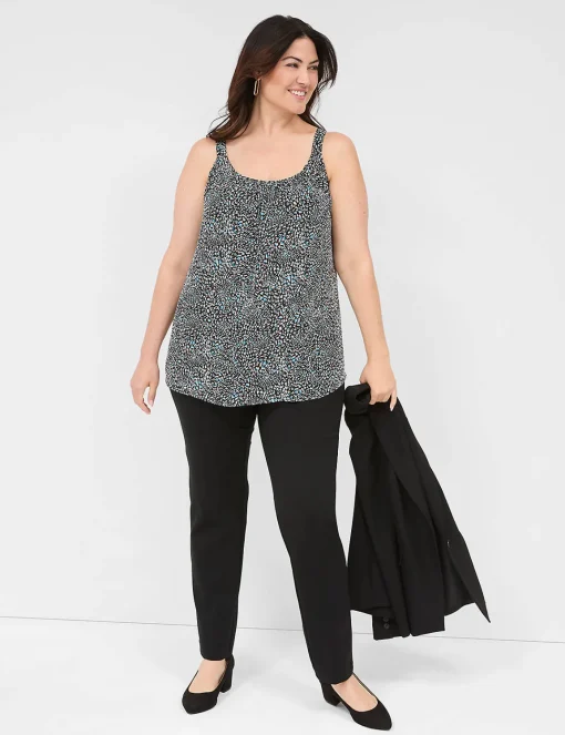 Wide Leg^Lane Bryant Pull-On Ponte Straight Pant Black