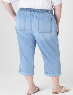 Crops And Capris^Lane Bryant Pull-On Rolled-Cuff Crop Pant Light Denim