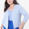 Knit Tops^Lane Bryant Relaxed Crop Hacci Button-Front Cardigan Brunnera Blue