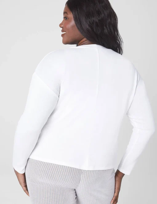 Knit Tops^Lane Bryant Relaxed Crop Hacci Button-Front Cardigan Ivory Rose