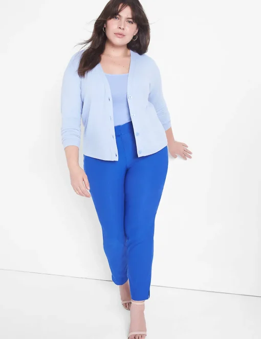 Knit Tops^Lane Bryant Relaxed Crop Hacci Button-Front Cardigan Brunnera Blue