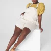 Crops, Capris And Shorts^Lane Bryant Relaxed Short Denim Overalls Ecru