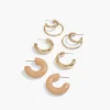 Earrings^Lane Bryant Resin And Gold Hoop Earrings 3 Pack Gold Tone