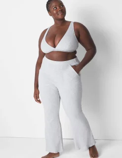 Sleep Separates^Lane Bryant Rib Flare Pant Light Heather Gray
