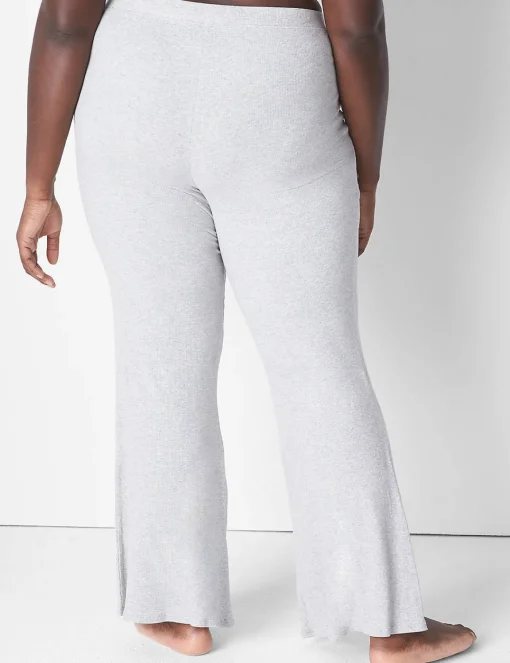 Sleep Separates^Lane Bryant Rib Flare Pant Light Heather Gray