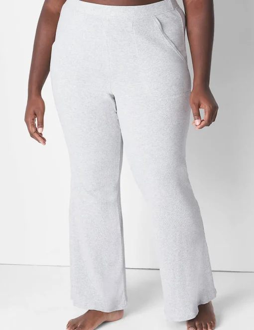 Sleep Separates^Lane Bryant Rib Flare Pant Light Heather Gray