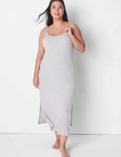 Maxi & Midi^Lane Bryant Rib Maxi Slip Light Heather Gray