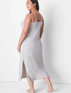 Maxi & Midi^Lane Bryant Rib Maxi Slip Light Heather Gray
