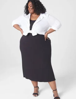 Casual^Lane Bryant Rib Maxi Slip Black