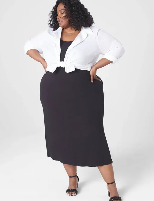 Casual^Lane Bryant Rib Maxi Slip Black