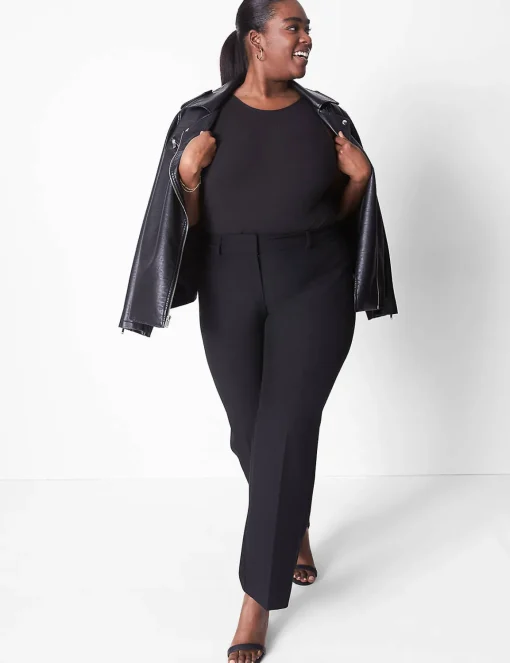 Bodysuits & Playsuits^Lane Bryant Rib Open-Back Bodysuit Black