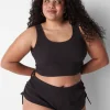 Sleep Separates^Lane Bryant Rib Ruched-Side Short Black