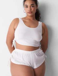 Sleep Separates^Lane Bryant Rib Ruched-Side Short Bright White