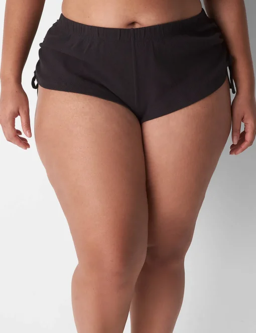 Sleep Separates^Lane Bryant Rib Ruched-Side Short Black
