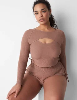 Sleep Separates^Lane Bryant Rib Shrug Top Myristica