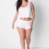 Sleep Separates^Lane Bryant Rib Swing Crop Tank Bright White