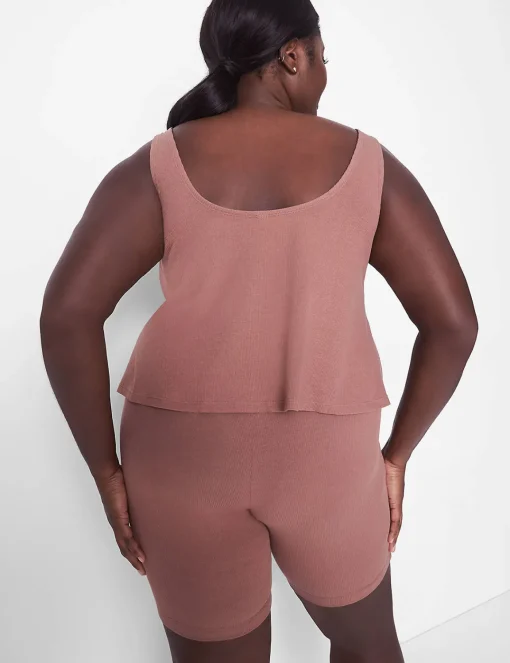 Sleep Separates^Lane Bryant Rib Swing Crop Tank Myristica
