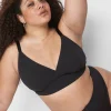 Sleep Separates^Lane Bryant Rib Triangle Longline Bralette Black
