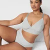 No-Wire Bras And Bralettes^Lane Bryant Rib Triangle Longline Bralette Light Heather Gray