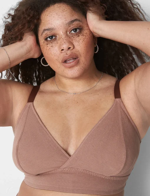 No-Wire Bras And Bralettes^Lane Bryant Rib Triangle Longline Bralette Myristica