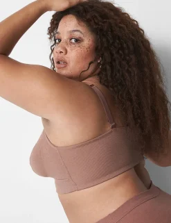 No-Wire Bras And Bralettes^Lane Bryant Rib Triangle Longline Bralette Myristica