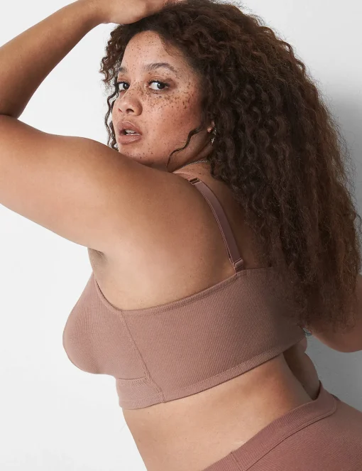 No-Wire Bras And Bralettes^Lane Bryant Rib Triangle Longline Bralette Myristica