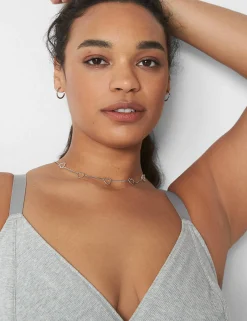 No-Wire Bras And Bralettes^Lane Bryant Rib Triangle Longline Bralette Light Heather Gray