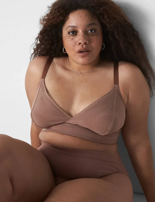 No-Wire Bras And Bralettes^Lane Bryant Rib Triangle Longline Bralette Myristica