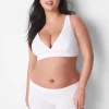 Sleep Separates^Lane Bryant Rib Unlined High Apex Bralette Bright White