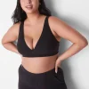 Sleep Separates^Lane Bryant Rib Unlined High Apex Bralette Black