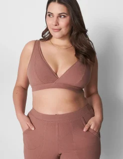 No-Wire Bras And Bralettes^Lane Bryant Rib Unlined High Apex Bralette Myristica