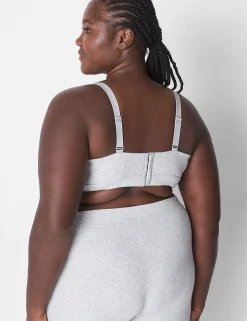 No-Wire Bras And Bralettes^Lane Bryant Rib Unlined High Apex Bralette Light Heather Gray