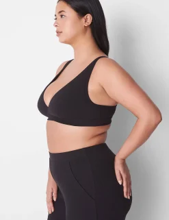 Sleep Separates^Lane Bryant Rib Unlined High Apex Bralette Black