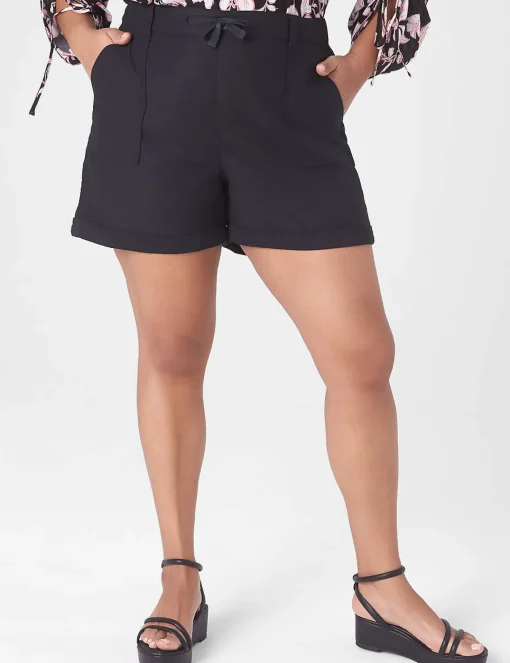 Crops, Capris And Shorts^Lane Bryant Rolled Hem Short Black