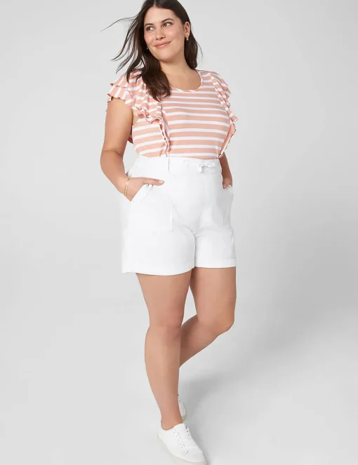 Crops, Capris And Shorts^Lane Bryant Rolled Hem Short Ivory Rose