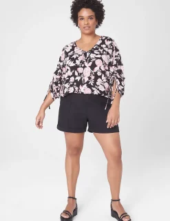 Crops, Capris And Shorts^Lane Bryant Rolled Hem Short Black