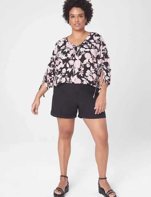 Crops, Capris And Shorts^Lane Bryant Rolled Hem Short Black