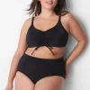 Swim Bottoms^Lane Bryant Ruched Swim Brief Black