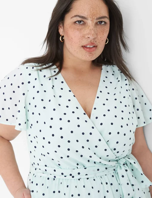 Maxi & Midi^Lane Bryant Ruffle-Hem High-Low Midi Dress Dot