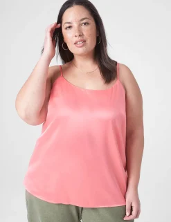 Shirts & Blouses^Lane Bryant Satin Cami Sun Kissed Coral