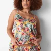 Sleep Separates^Lane Bryant Satin Ruffle Sleep Hipster Bright Gardens
