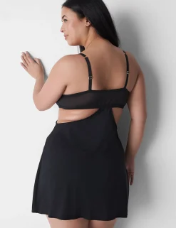 Slips & Babydolls^Lane Bryant Scallop Lace Cutout Slip Black