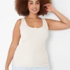 The Tee Shop^Lane Bryant Scoop-Neck Henley Tank Birch
