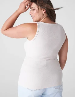 The Tee Shop^Lane Bryant Scoop-Neck Henley Tank Birch