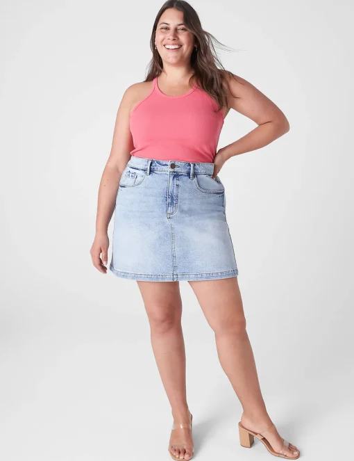 Knit Tops^Lane Bryant Scoop-Neck Stitch-Detail Tank Honeysuckle