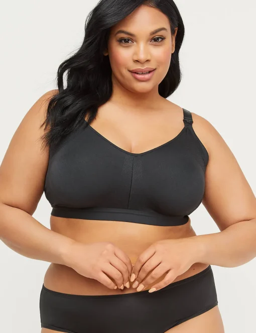 Full Coverage Bras^Lane Bryant Seamless Lightly Lined Nursing Bra Black