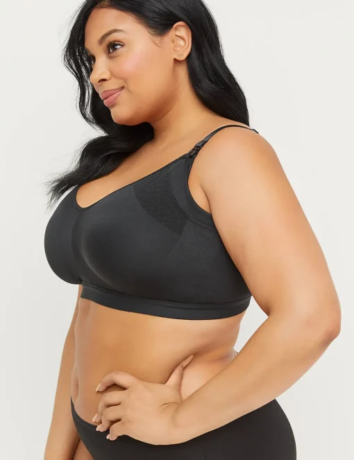 Full Coverage Bras^Lane Bryant Seamless Lightly Lined Nursing Bra Black