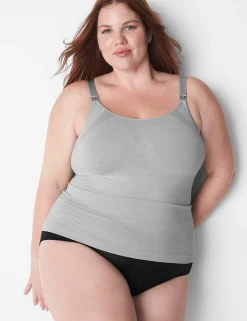 No-Wire Bras And Bralettes^Lane Bryant Seamless Nursing Cami Marl Nova Grey